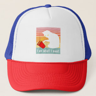 Do What I Want Vintage Black Cat Red Cup Funny My Trucker Hat