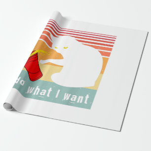 Do What I Want Vintage Black Cat Red Cup Funny My Wrapping Paper