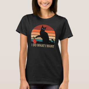 Do What I Want Vintage Black Cat Red Cup My Cat 1 T-Shirt