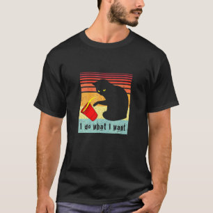 Do What I Want Vintage Black Cat Red Cup My Cat 1 T-Shirt