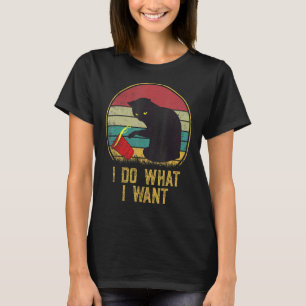 Do What I Want Vintage Black Cat Red Cup My Cat 2 T-Shirt