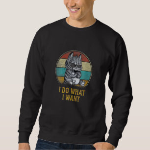 Do What I Want Vintage Black Cat Red Cup My Cat Sweatshirt