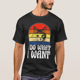 do what I want vintage black cat red cup my cat T-Shirt