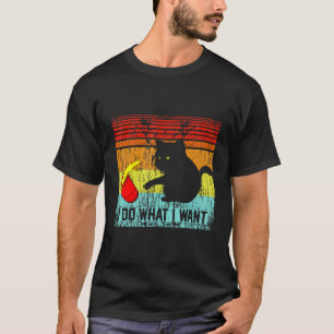 Do What I Want Vintage Black Cat Red Cup  My Cat T-Shirt