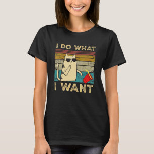 Do What I Want Vintage Black Cat Red Cup My Cat T-Shirt