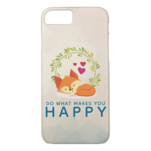 Do What Makes You Happy Sleeping Fox with Hearts iPhone 8/7 Case