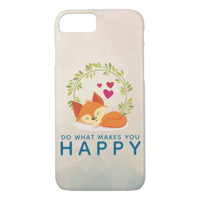 Do What Makes You Happy Sleeping Fox with Hearts Case-Mate iPhone Case (Back)