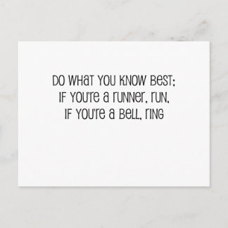 "Do what you know best" quote Postcard