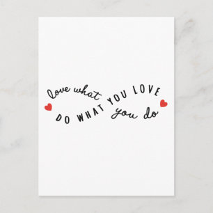 do what you love, inspirational word art postcard