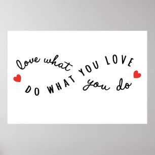 do what you love, inspirational word art poster