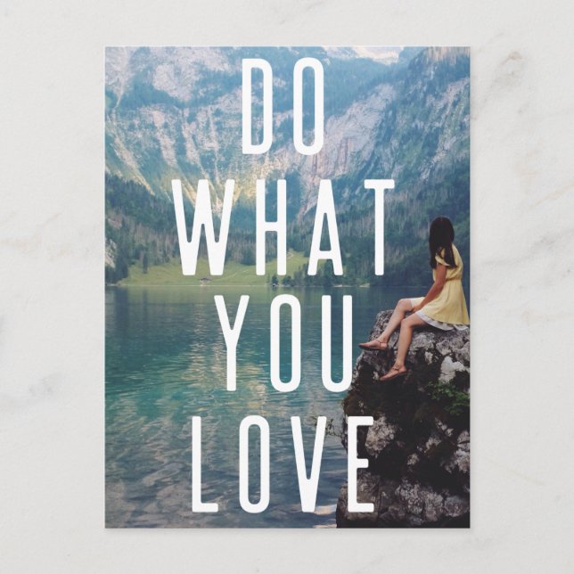 Do what you Love | Modern Lake Bavaria Adventure Postcard (Front)