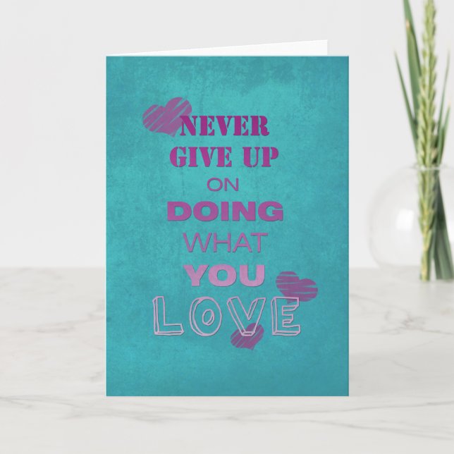 Do what you love Motivational Text Typography Cute Card (Front)
