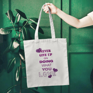 Do what you love motivational text typography tote bag