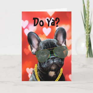 Do Ya? French Kiss? Valentine Dog Vibing Card