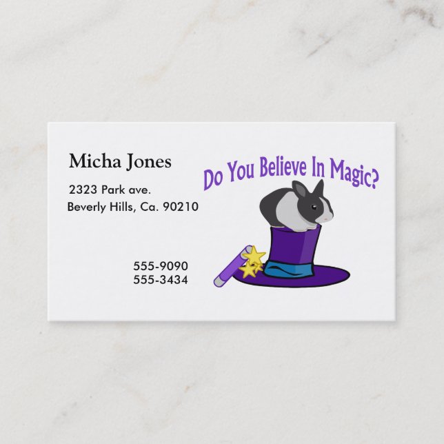 Do You Believe in Magic Business Card (Front)