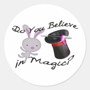 Do You Believe In Magic Top Hat & Rabbit Classic Round Sticker
