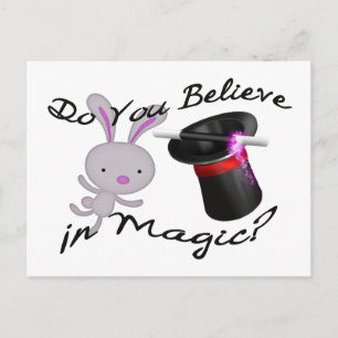 Do You Believe In Magic Top Hat & Rabbit Postcard