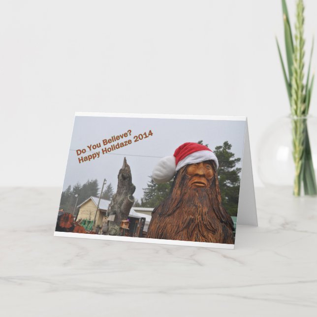 "Do You Believe" Santa Bigfoot Holiday Card (Front)