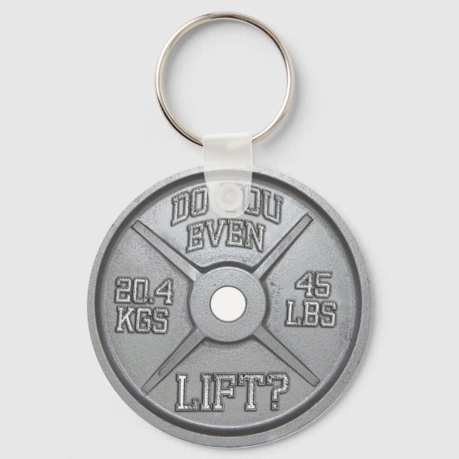 Do You Even Lift - Barbell Plate Key Ring (Front)