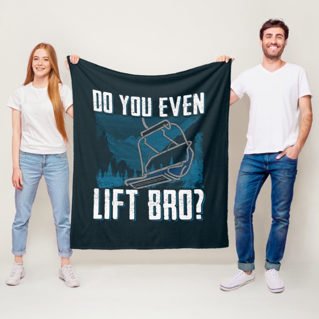 Do You Even Lift Bro Ski Novelty Fleece Blanket (In Situ)
