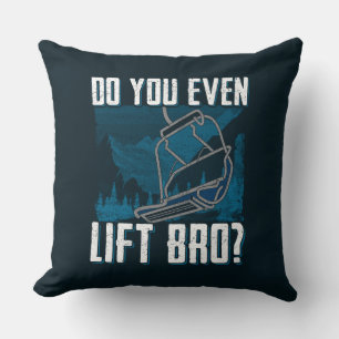 Do You Even Lift Bro Ski Novelty Gag Cushion
