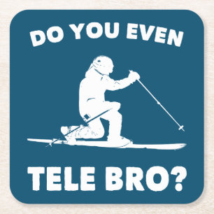 Do You Even Tele Bro? Square Paper Coaster