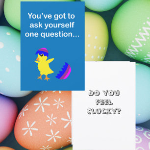 Do you feel Clucky? Flat Easter Greeting Holiday Card