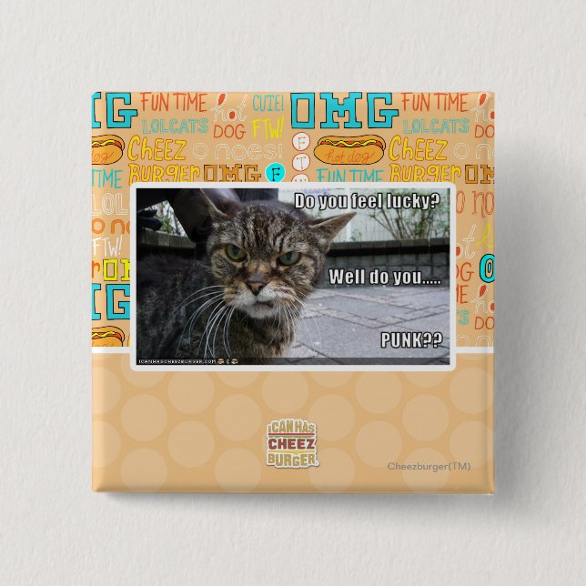 Do you feel lucky? 15 cm square badge (Front)