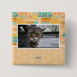 Do you feel lucky? 15 cm square badge