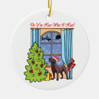 Do You Hear Chocolate Lab Ceramic Tree Decoration