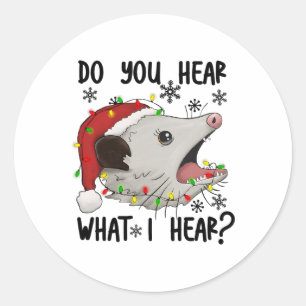 Do You Hear What I Hear Christmas Xmas Classic Round Sticker