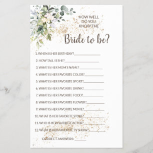 Do you know the Bride Herbal Shower Game Card