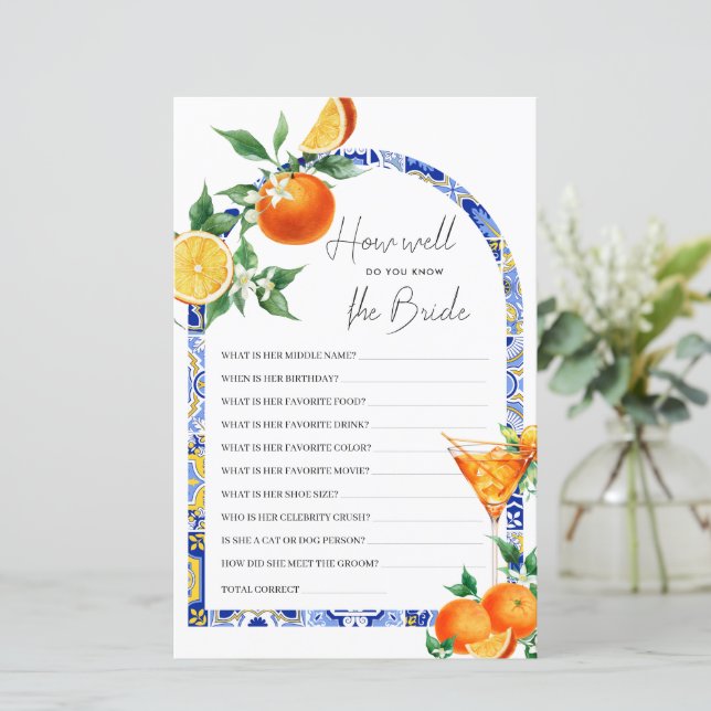 Do You Know The Bride Spritz Mediterranean Game (Standing Front)