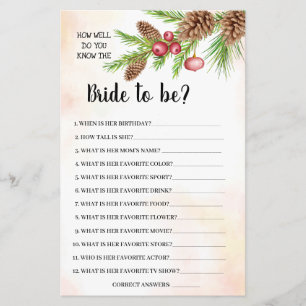 Do you know the Christmas Shower Game Card