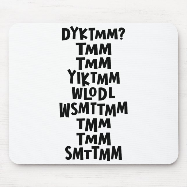 Do You Know The Muffin Man Dyktmm Nostalgia Funny  Mouse Mat (Front)