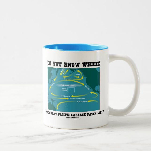 Do You Know Where Great Pacific Garbage Patch Lies Two-Tone Coffee Mug (Right)