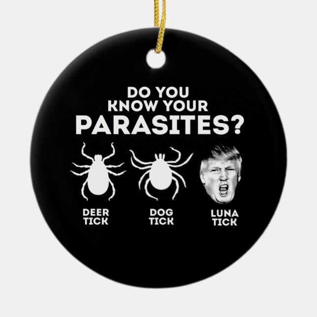 DO YOU KNOW YOUR PARASITES? CERAMIC TREE DECORATION (Front)