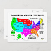 Do You Know Your Zip Code Zone? (US Map) Postcard (Front/Back)