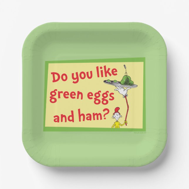 Do You Like Green Eggs and Ham? Paper Plate (Front)