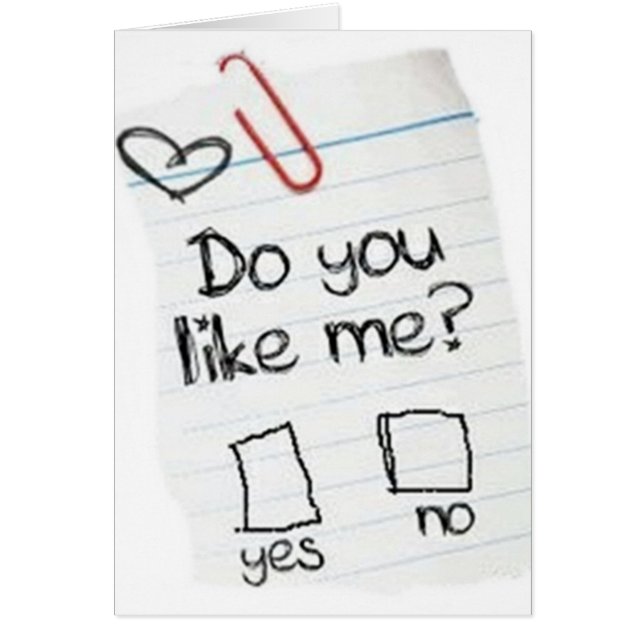 DO YOU LIKE ME CHECK "YES" OR NO-CUTE LOVE CARD (Front)
