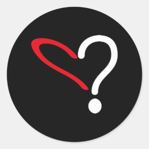 DO YOU LOVE ME? CORAZON SIGNO INTERROGACION MASANS CLASSIC ROUND STICKER