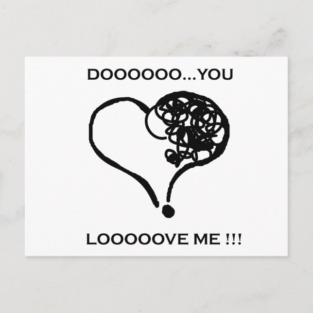 Do you? Love me! Postcard (Front)