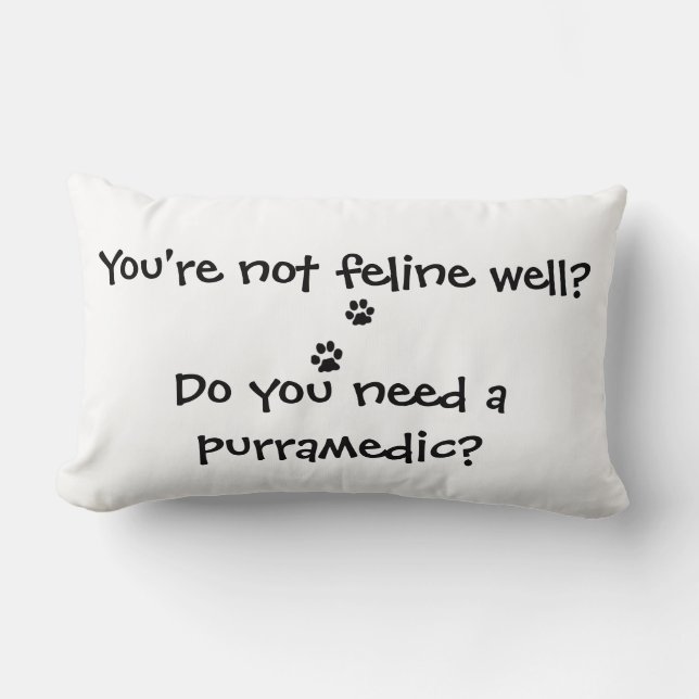 Do You Need a Purramedic Funny Cat Pillow Cushion (Front)