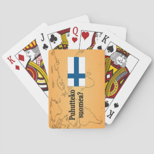 Do you speak Finnish? in Finnish. Flag bf Playing Cards
