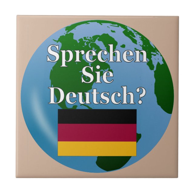 Do you speak German? in German. Flag & globe Tile (Front)