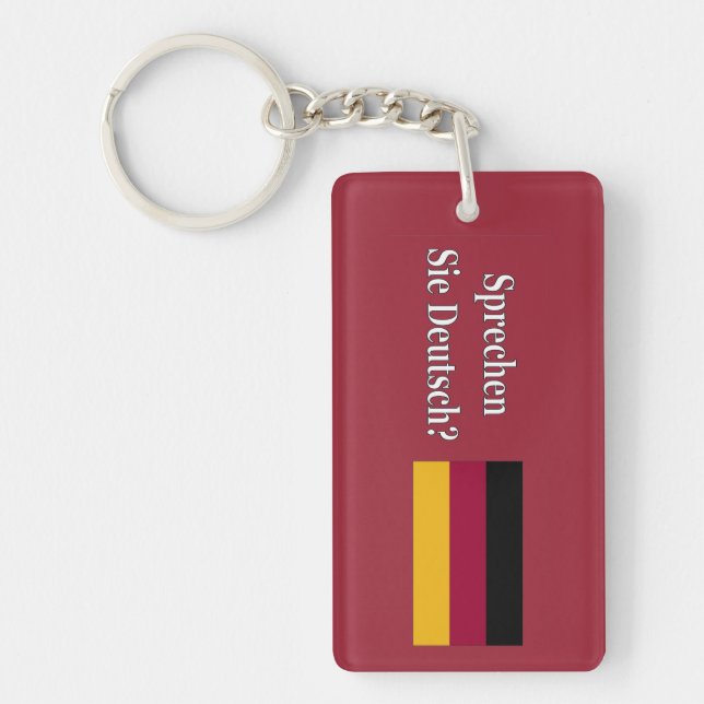 Do you speak German? in German. Flag wf Key Ring (Front)