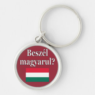 Do you speak Hungarian? in Hungarian. Flag Key Ring