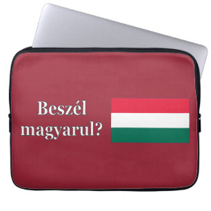 Do you speak Hungarian? in Hungarian. Flag wf Laptop Sleeve