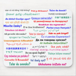 Do you speak ...? in many languages mouse mat