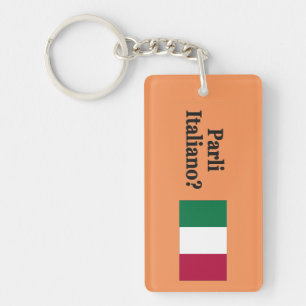 Do you speak Italian? in Italian. Flag bf Key Ring